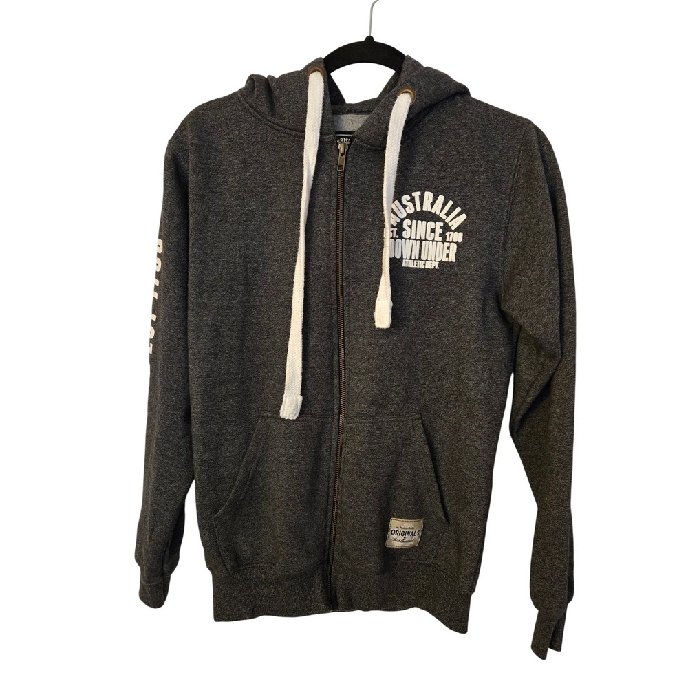 Irish Connexxion Zip Up Hoodie Fleece Charcoal‎ Gray Streetwear Size S